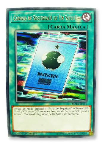 Imagen 1 de 1 de Yugi-oh! Codigo De Seguridad De Un Solo Uso Mp18-sp141 Rare