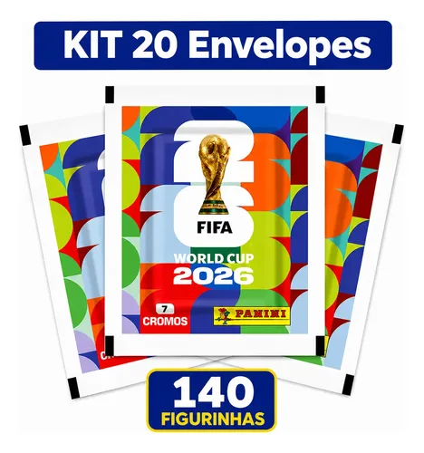 Kit 140 Figurinhas Do Álbum Copa Do Mundo 2026- 20 Envelopes