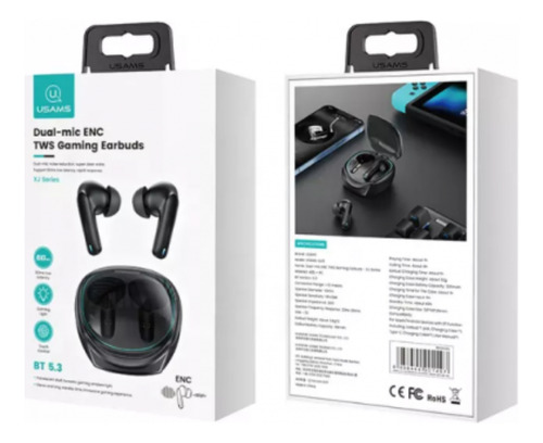 Auricular Bluetooth Tws Gaming Dual-mic Negro Bt5.3 Usams