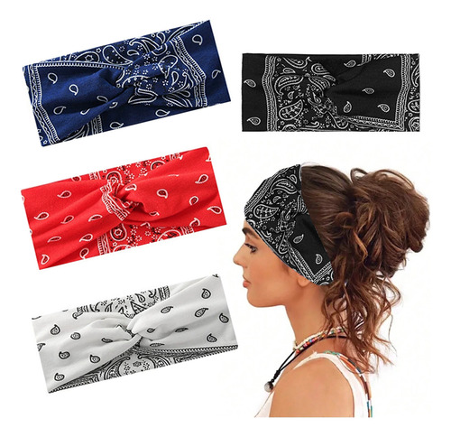 4pcs Bandas Para Cabello Cabeza Diademas Deportiva Elásticas