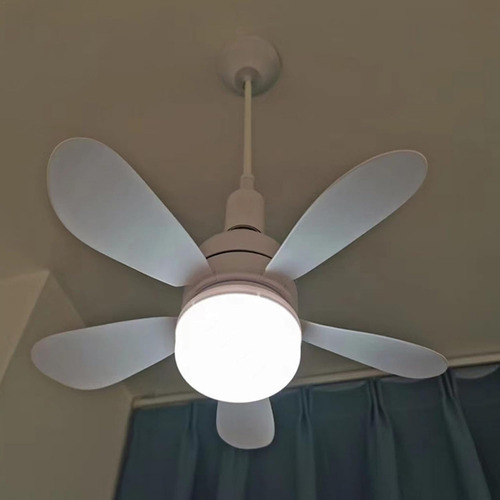 Ventilador Techo Led Luz Cálida Y Fría 5 Aspas Control 4 Vel