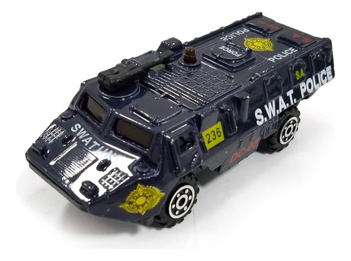 S.w.a.t Police Camión Metal E;1:64 Carro De Colección 