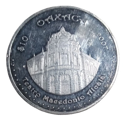 Moneda 1 Onza Plata Proof 10 Pesos Oaxaca Segunda Fase 