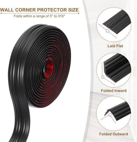 Protector De Esquina De Pared Autoadhesivo De 0.8 PuLG X 3.3