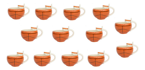 Taza Bowl De Cerámica Forma De Balón Basketball Baloncesto Color Naranja 10133
