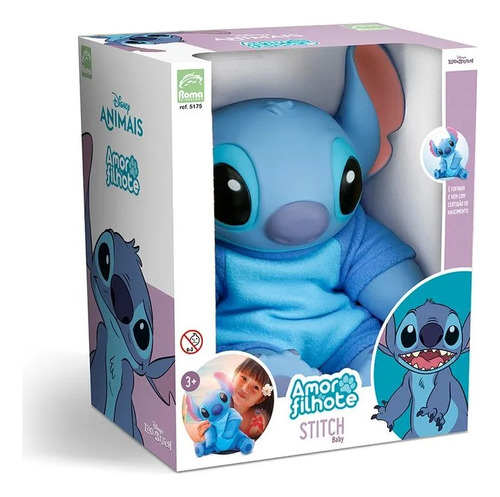 Boneco Stitch Baby Coleção Amor De Filhote Roma Brinquedo