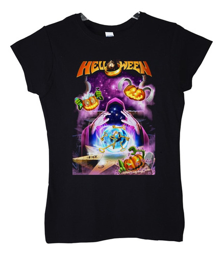 Polera Mujer Helloween Keeper Poster Wizard Metal Abominatro