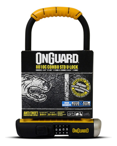 Candado Bicicleta Onguard U-lock Clave Std 115mx230m