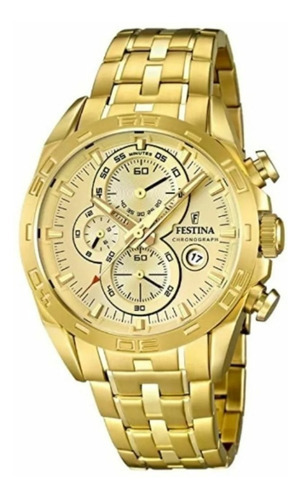 Reloj De Hombre Festina Cronografo Gold 50% Off