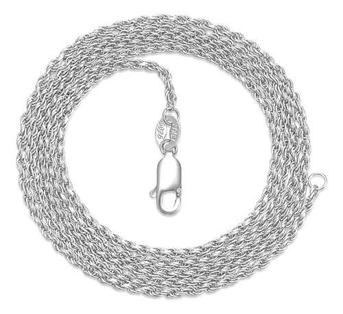 Collar 925 Sterling Silver Rope Chain18k Real Gold Plated Ro
