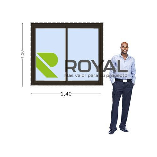 Ventana Pvc Dvh Euro-black 140x120 Doble Vidrio Corredizas C