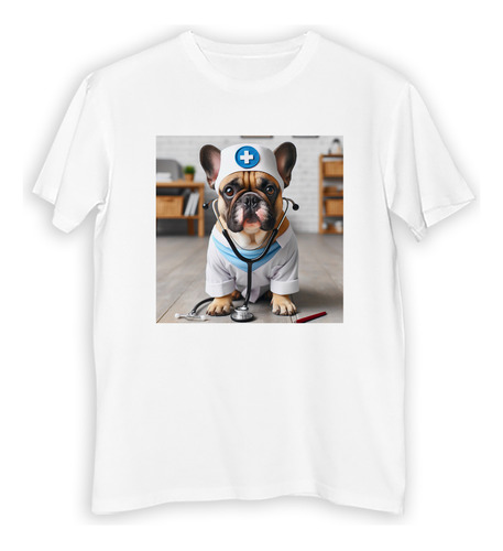 Remera Niño Bulldog Frances Medico Estetoscopio