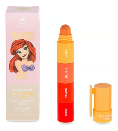 Mad Beauty, Disney Princesa Ariel Tinte Labios Y Mejillas 4x