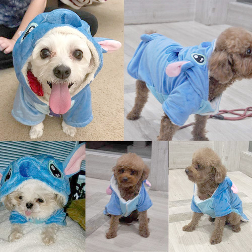 Navidad Ropa Para Mascotas Stitch, Abrigo Con Capucha,
