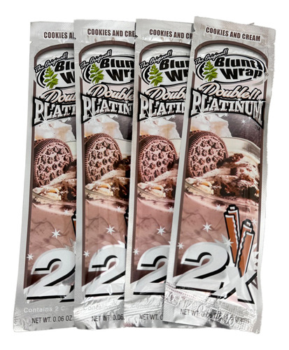 3 Papel Blunt Wrap X 2u Double Platinum 110mm Saborizados Sabor Cookies And Cream