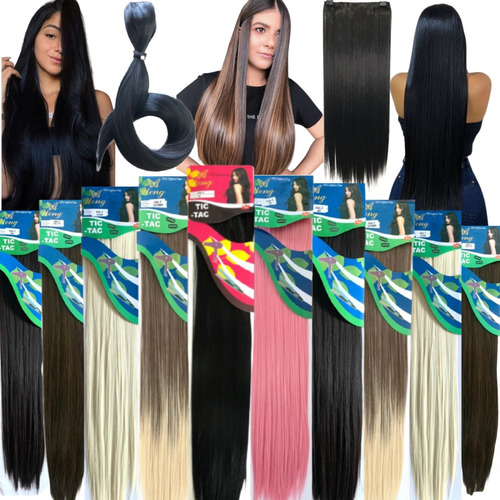 Cabelo Alongamento Tic Tac Liso 70cm Idêntico A Humano+brind