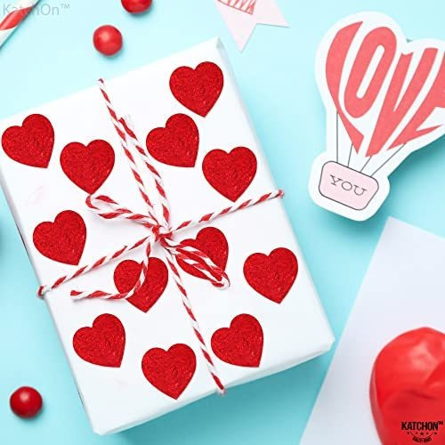 500 Unidades, Calcomanias De Corazon Rojo Con Efecto De Purp