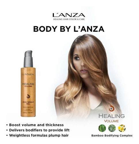 Lanza Healing Volume Zero Weight Gel Oz., 6.8 Oz