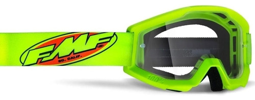 Óculos Motocross Fmf Powercore Core Yellow Lente Cristal Armação Amarelo Fluor Tamanho Unico