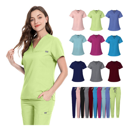 Traje Uniforme De Lactancia Con Cuello En V Para Mujer