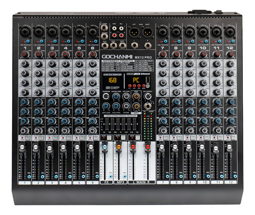 Mezcladora Audio Gc Mx12pro12 Canales Dj Mixer  Con 99 Dsp