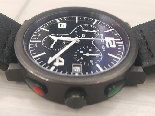 Reloj Momo Design De Pulsera Crono Made Italy Negro Negro Negro Y Blanco (Usado)