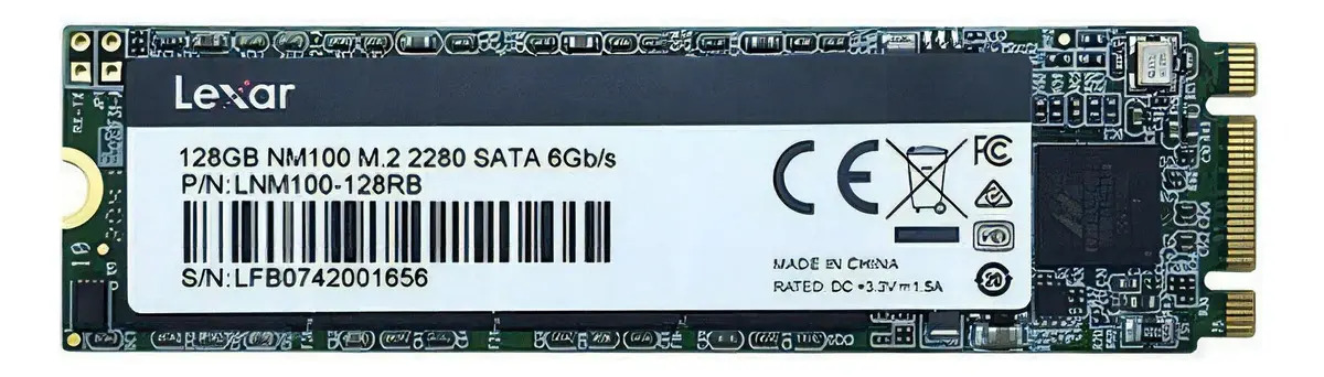 Lexar Nm100 NVME M.2 2280 Sata 6 Gb/s 128 GB SSD Color Verde