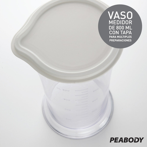 Imagen 2 de 10 de Licuadora De Mano Procesadora Mixer 800w Peabody Pe-lm327