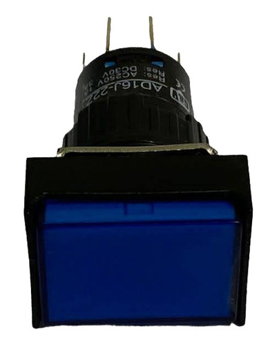 Botón Sostenido Iluminado 16mm Rectangular 24v Azul - G&v -