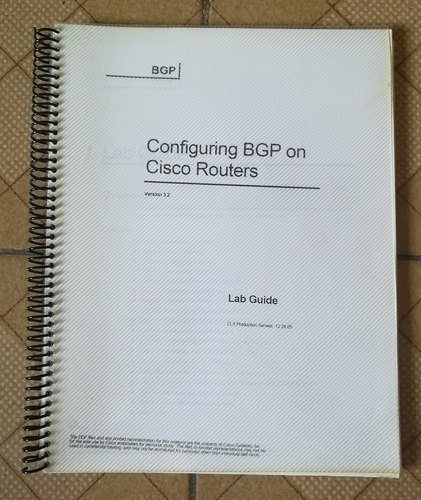 Libro Configuring Bgp On Cisco Routers (lab Guide), V. 3.2