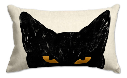 Funda De Almohada De Halloween 12x20 Gato Negro Fundas ...