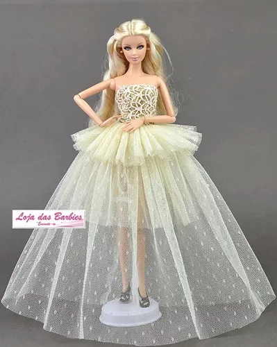 Vestido P/ Boneca Barbie Sapatinhos Roupa Luxo Festa Gala Vários