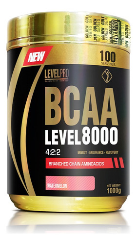 Bcaa Level 8000 100 Servicios, Level Pro Aminoácidos Sabor Watermelon