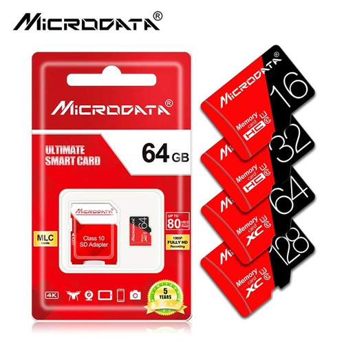 Memoria Micro Sd 64gb Clase 10 U3 Microdata80mb/s + Obsequio
