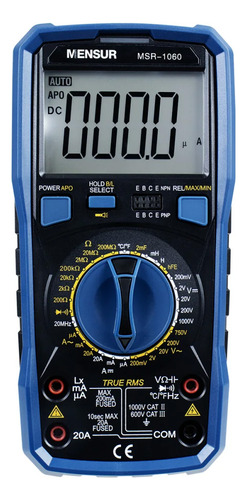 Multimetro Digital Profissional Msr1060 Display Lcd Mensur