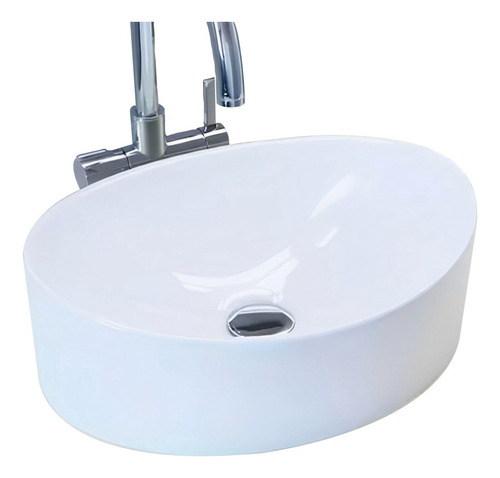 Cuba De Apoio Pia Banheiro Lavabo Sobrepor Berlin 41 X 32cm Acabamento Brilho Cor Branco