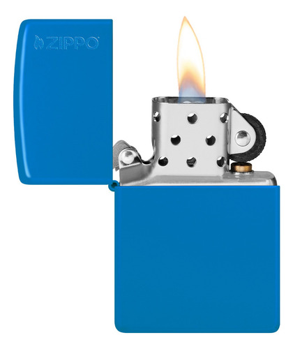 Isqueiro Zippo Azul Céu Fosco Com Logo