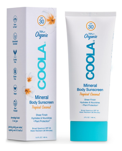 Coola Protector Solar Mineral Organico Spf 30 Bloqueador Sol