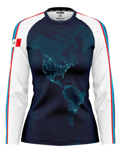 Doxe Jersey Playera Dama Discovery Mapa Mundo Iluminad D0024