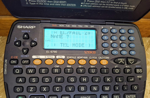 Sharp:agenda Electrónica El-6790 Calculadora,e-mail, Tel,url (Usado)
