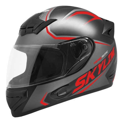 Capacete Fechado Mixs Mx2 Skyline Fosco Masculino/feminino Cor Vermelho Tamanho do capacete 58