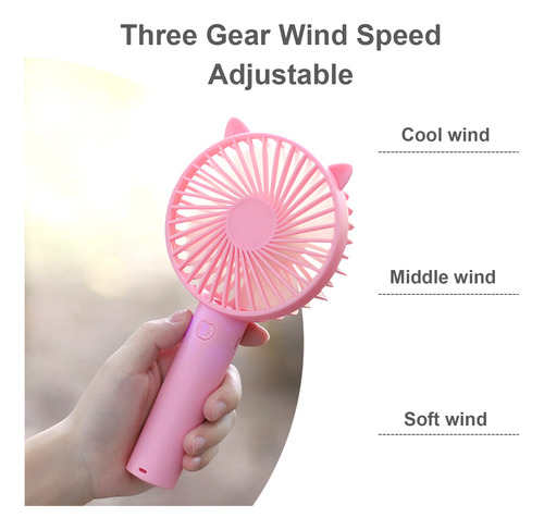 Miniventilador Portátil Recargable De 3 Usb Con Interruptor