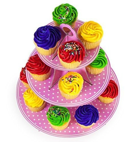 Rechoncha De Pedro Rosa 3 Nivel Cupcake Stand Fiesta (lunar)