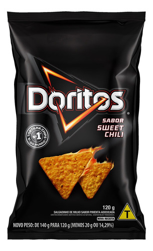 Salgadinho de milho Sweet Chili Sabor Pimenta Adocicada 120g Doritos