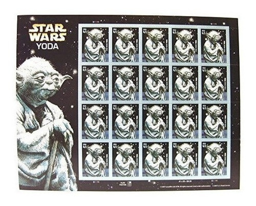 Lamina Coleccionable De Star Wars Yoda De 20 Sellos De X 41 