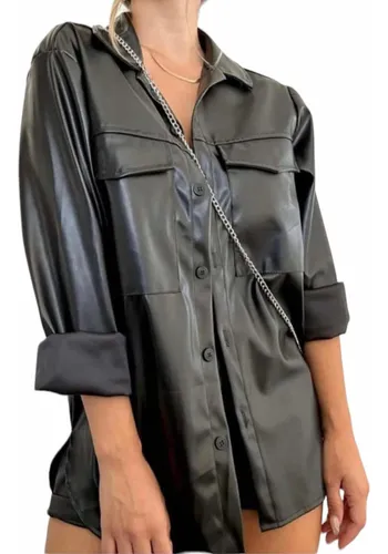 Camisa de ecocuero mujer hotsell