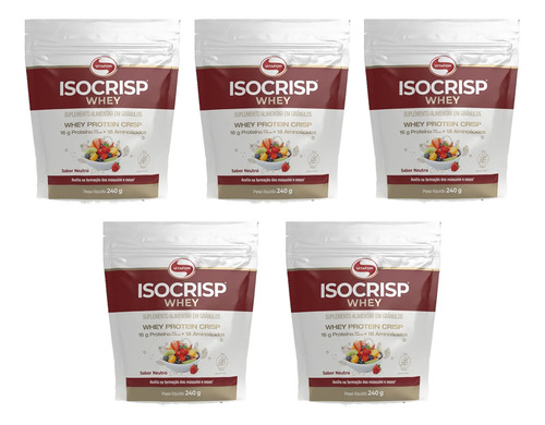 Combo 5x Isocrisp Whey Pouch 240g Vitafor