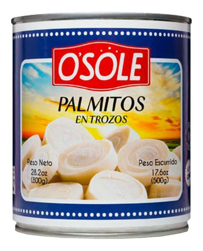 Imagen 1 de 1 de Palmitos En Trozos 800 Gr (lata) - Tcpa-0021 - 12 Unid