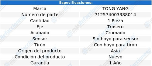 Defensa Tra S/hoyo P/sensor Crom C/hoyo P/tiron Lobo 15-20