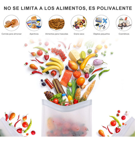 12 Piezas Bolsas Almacenamiento Reutilizables Ecológicas